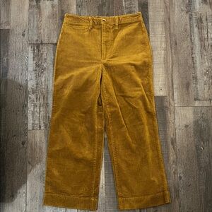Madewell Women's Mustard Corduroy Cropped Pants